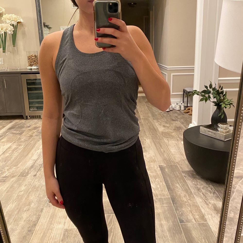 lululemon athletica Gray Racerback Tank Top